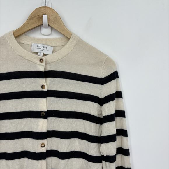 La Ligne Cashmere Cardigan Sweater Women Small Old Money Capsule Parisian Luxury - Picture 3 of 7